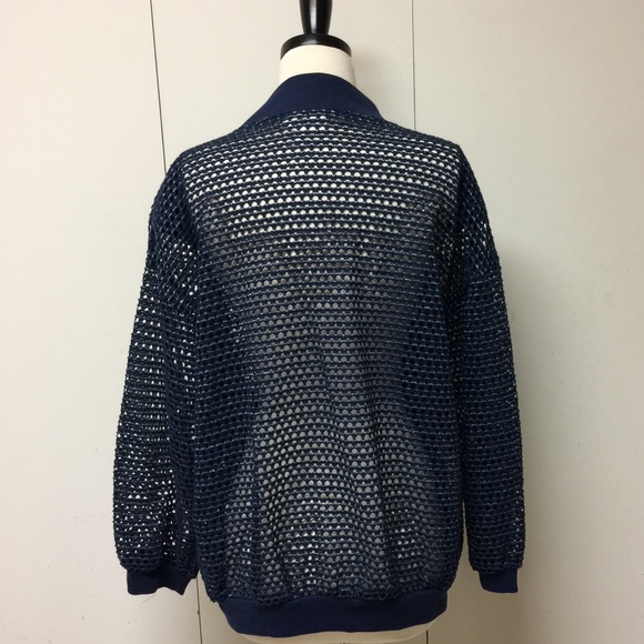 Vintage Navy Shimmer Net Jacket - Picture 2 of 5